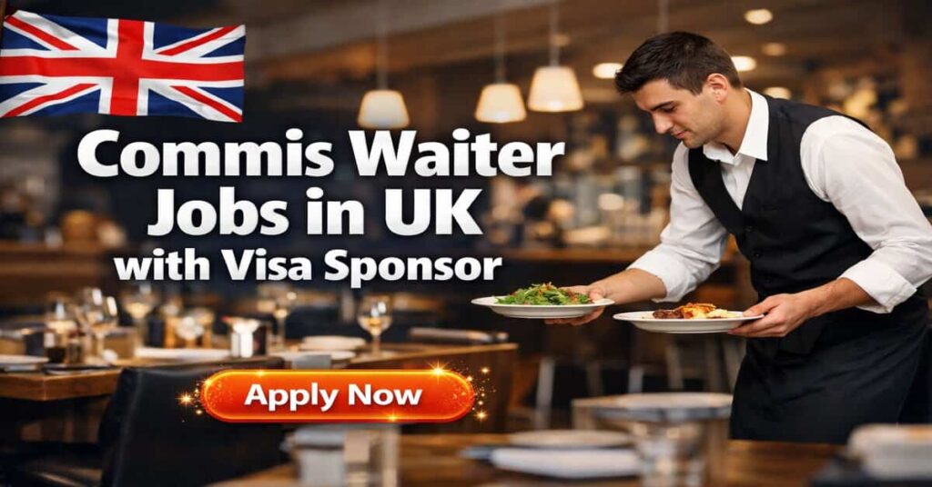 Commis Waiter Jobs in UK with Visa Sponsor